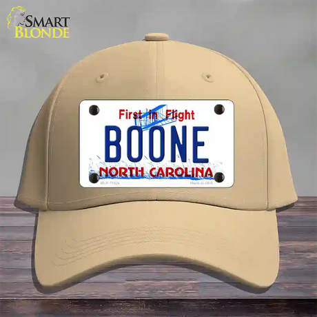 Boone North Carolina Novelty License Plate Hat Cotton / Khaki