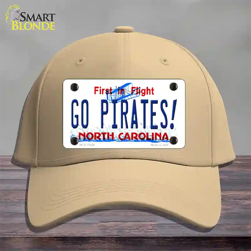 Go Pirates North Carolina Novelty License Plate Hat Cotton / Khaki