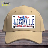 Jacksonville North Carolina Novelty License Plate Hat Cotton / Khaki