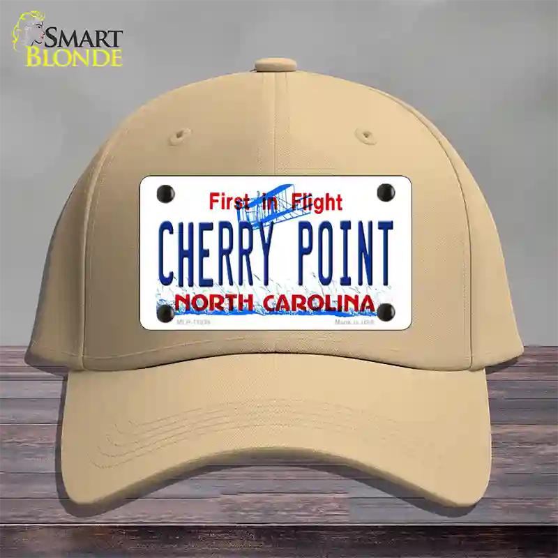 Cherry Point North Carolina Novelty License Plate Hat Cotton / Khaki