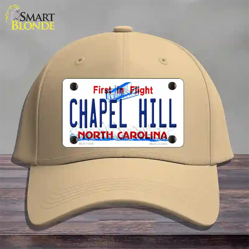 Chapel Hill North Carolina Novelty License Plate Hat Cotton / Khaki