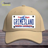 Grimesland North Carolina Novelty License Plate Hat Cotton / Khaki