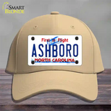 Ashboro North Carolina Novelty License Plate Hat Cotton / Khaki