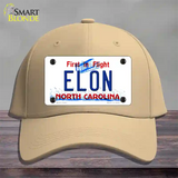 Elon North Carolina Novelty License Plate Hat Cotton / Khaki