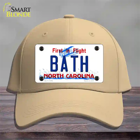 Bath North Carolina Novelty License Plate Hat Cotton / Khaki