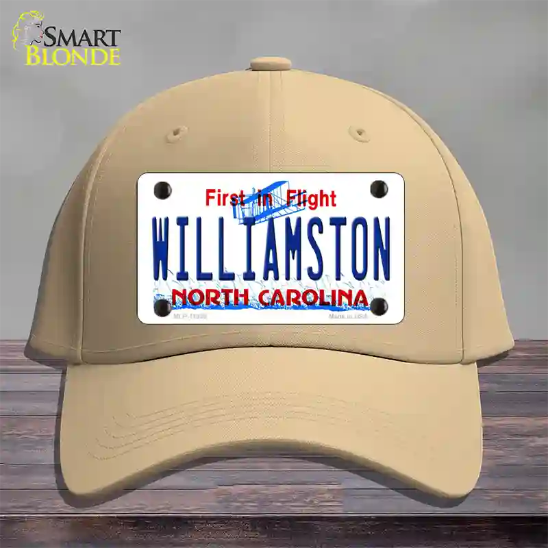 Williamston North Carolina Novelty License Plate Hat Cotton / Khaki