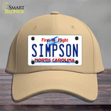 Simpson North Carolina Novelty License Plate Hat Cotton / Khaki