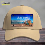 John 3 16 Beach Novelty License Plate Hat Cotton / Khaki