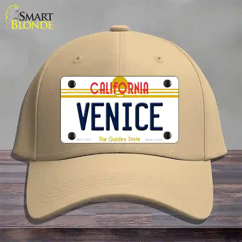 Venice California Novelty License Plate Hat Cotton / Khaki