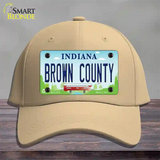 Brown County Indiana Novelty License Plate Hat Cotton / Khaki