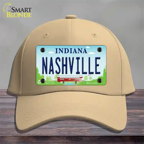 Nashville Indiana Novelty License Plate Hat Cotton / Khaki