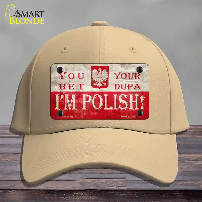 Im Polish Novelty License Plate Hat Cotton / Khaki