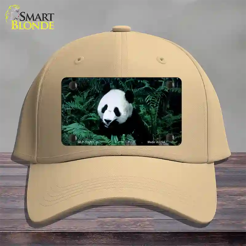 Panda Bear Novelty License Plate Hat Cotton / Khaki