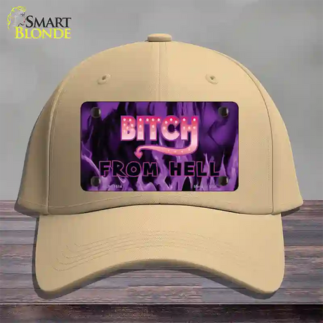 Bitch from Hell Novelty License Plate Hat Cotton / Khaki