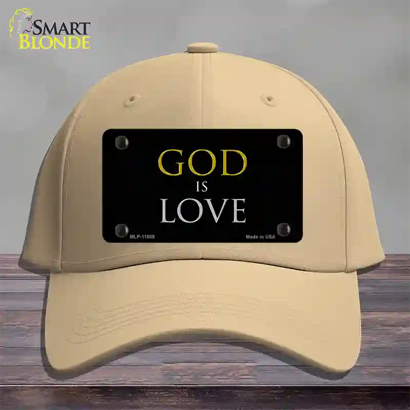 God Is Love Novelty License Plate Hat Cotton / Khaki