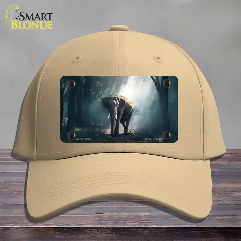 Elephant in the Woods Novelty License Plate Hat Cotton / Khaki