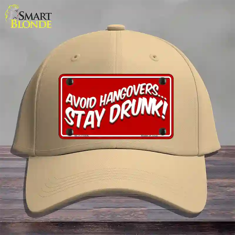 Avoid Hangovers Novelty License Plate Hat Cotton / Khaki