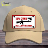 Bullets First Novelty License Plate Hat Cotton / Khaki