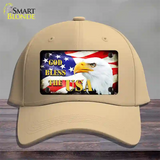 God Bless The USA Novelty License Plate Hat Cotton / Khaki