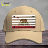 California Corrugated Flag Novelty License Plate Hat Cotton / Khaki