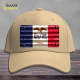 Iowa Corrugated Flag Novelty License Plate Hat Cotton / Khaki