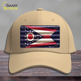 Ohio Corrugated Flag Novelty License Plate Hat Cotton / Khaki