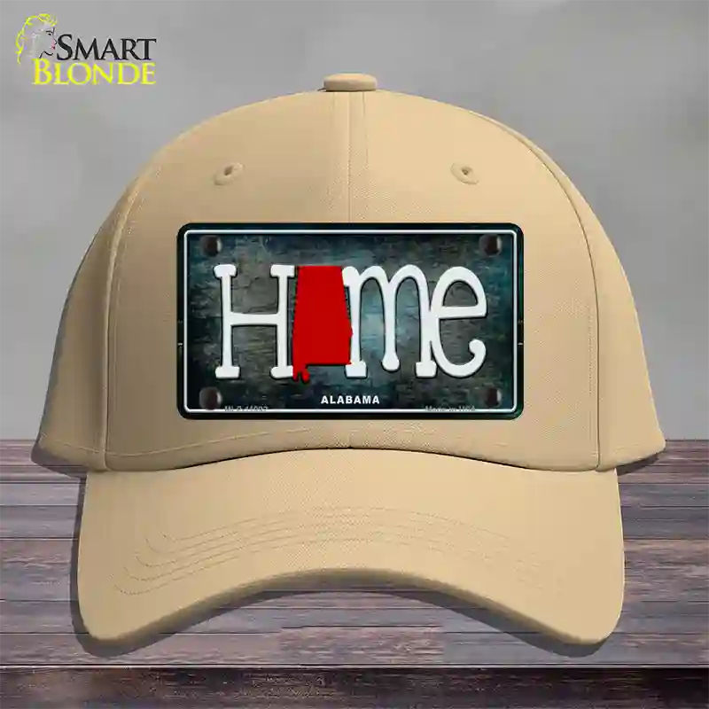 Alabama Home State Outline Novelty License Plate Hat Cotton / Khaki