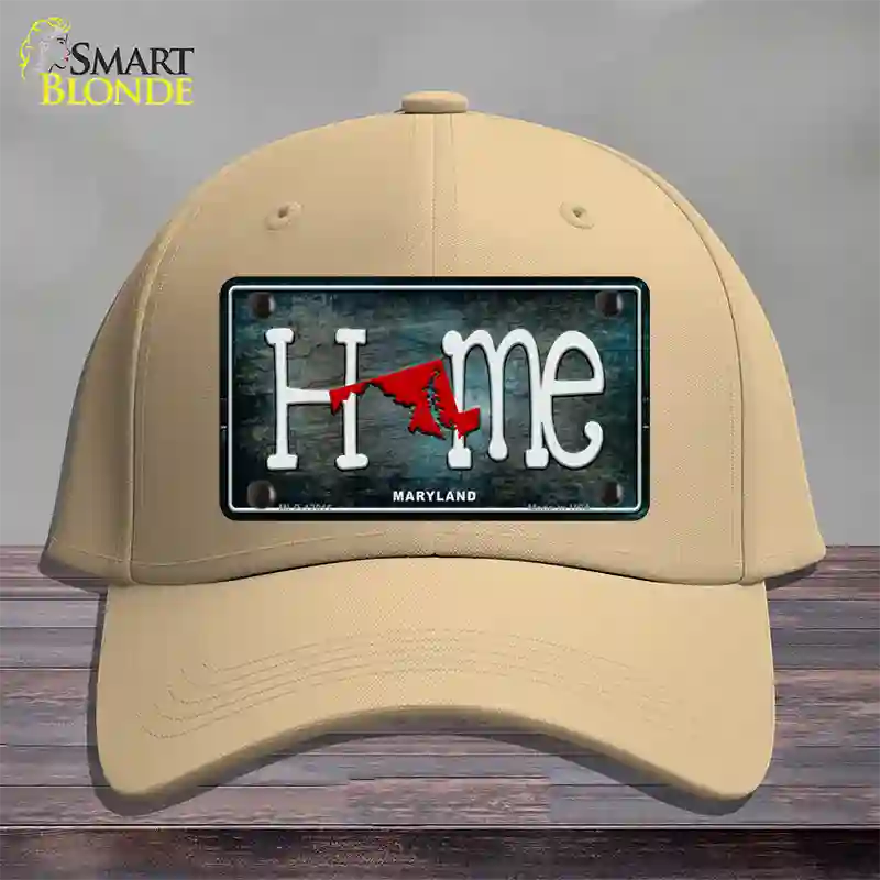 Maryland Home State Outline Novelty License Plate Hat Cotton / Khaki