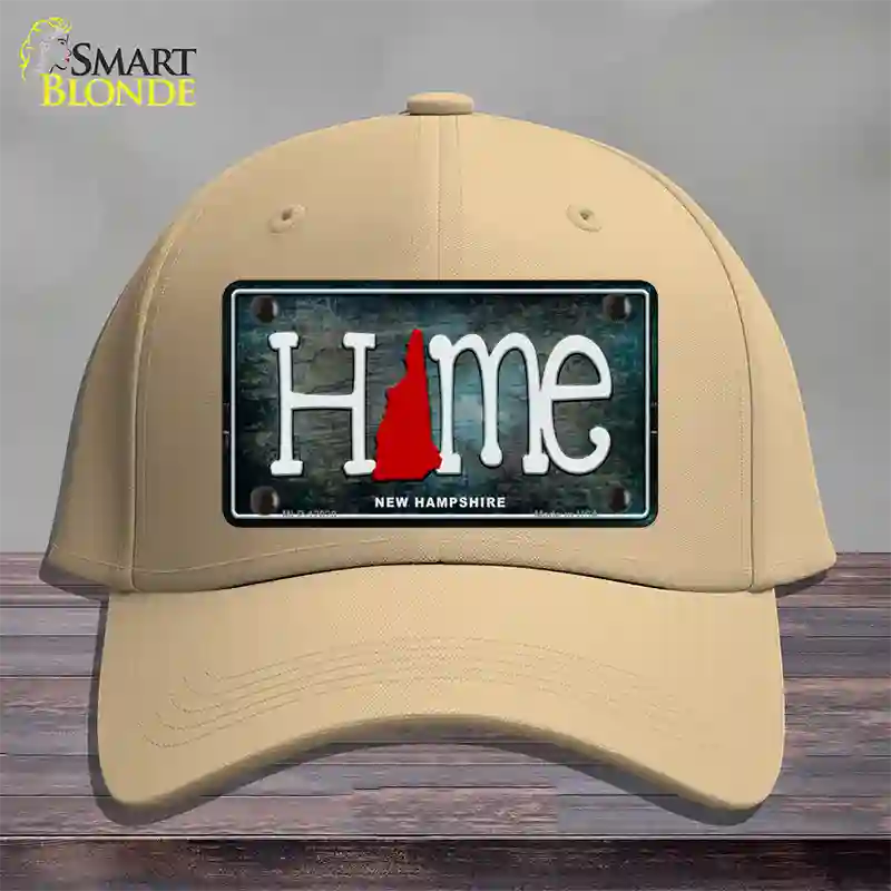 New Hampshire Home State Outline Novelty License Plate Hat Cotton / Khaki