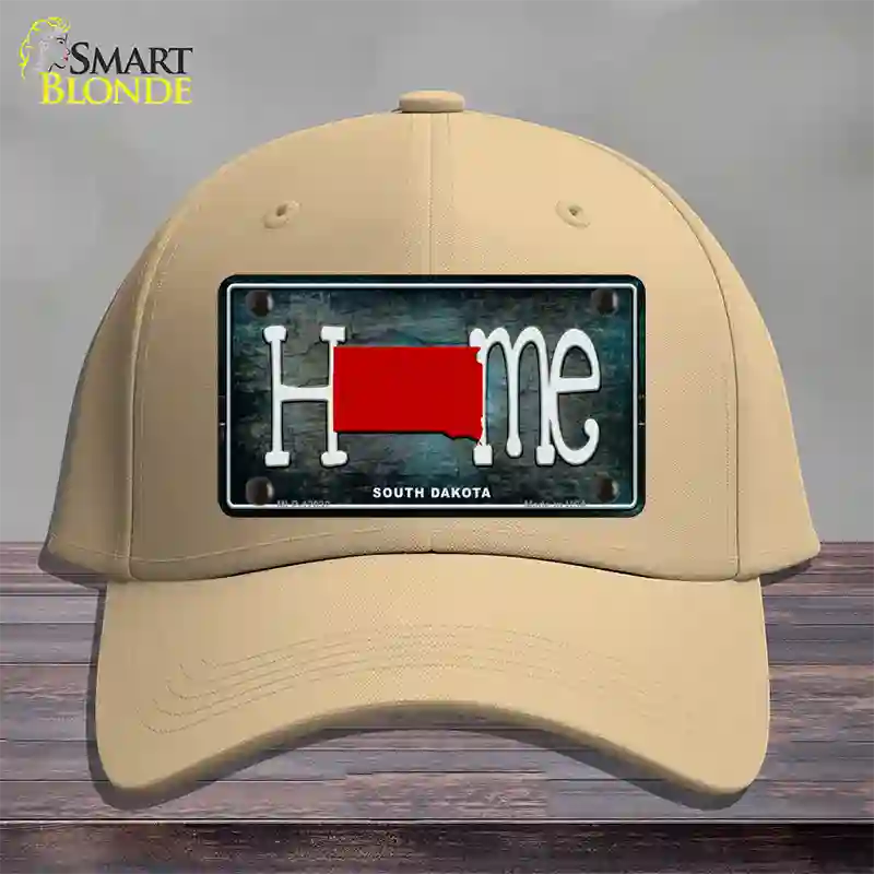 South Dakota Home State Outline Novelty License Plate Hat Cotton / Khaki