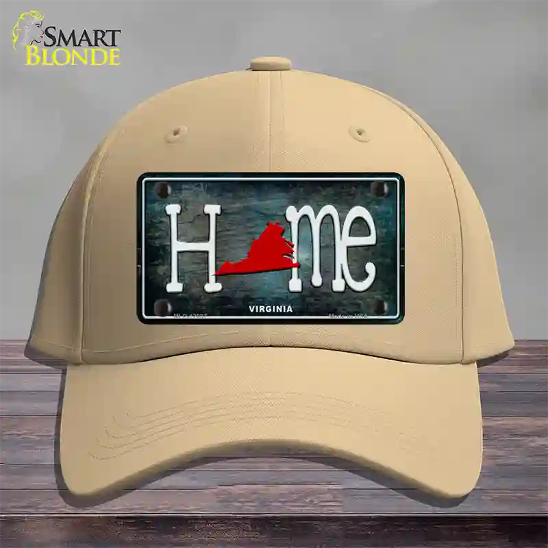 Virginia Home State Outline Novelty License Plate Hat Cotton / Khaki