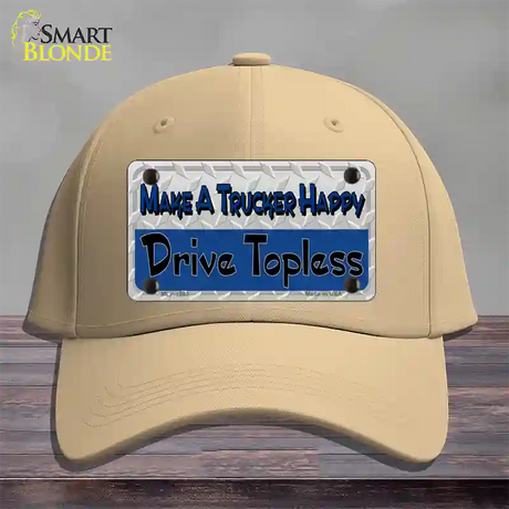 Make A Mesh Happy Novelty License Plate Hat Cotton / Khaki