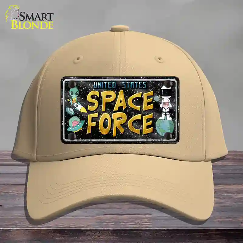 Space Force Novelty License Plate Hat Cotton / Khaki