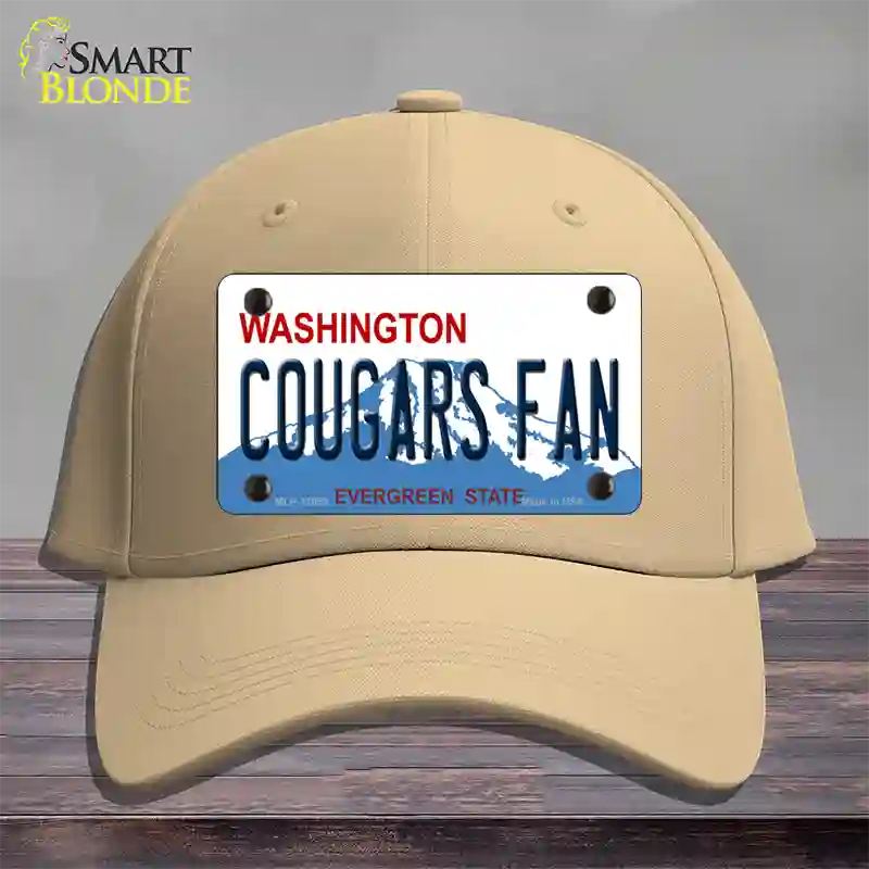 Washington Cougars Fan Novelty License Plate Hat Cotton / Khaki