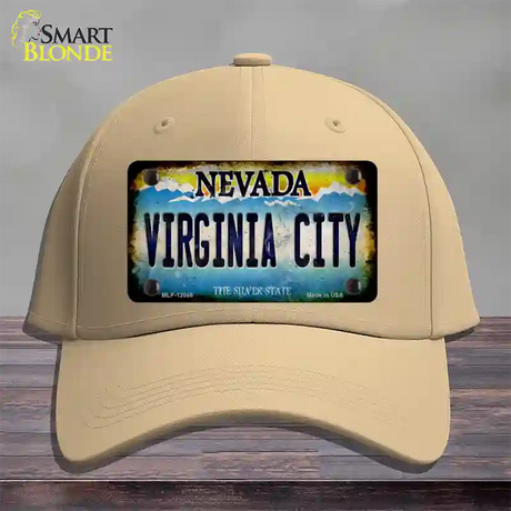 Nevada Virginia City Novelty License Plate Hat Cotton / Khaki