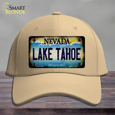 Nevada Lake Tahoe Novelty License Plate Hat Cotton / Khaki