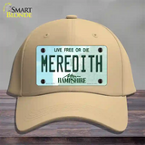 Meredith New Hampshire State Novelty License Plate Hat Cotton / Khaki