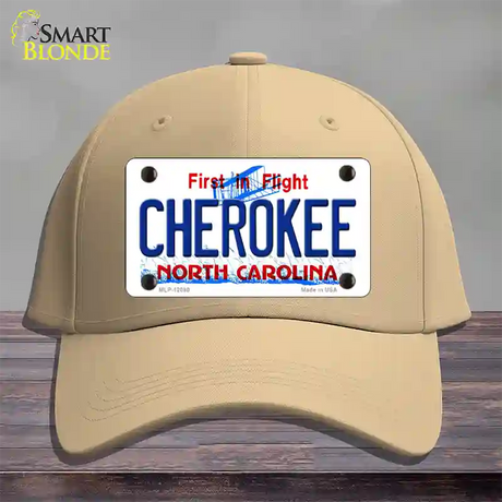 Cherokee North Carolina State Novelty License Plate Hat Cotton / Khaki