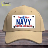 Navy North Carolina State Novelty License Plate Hat Cotton / Khaki