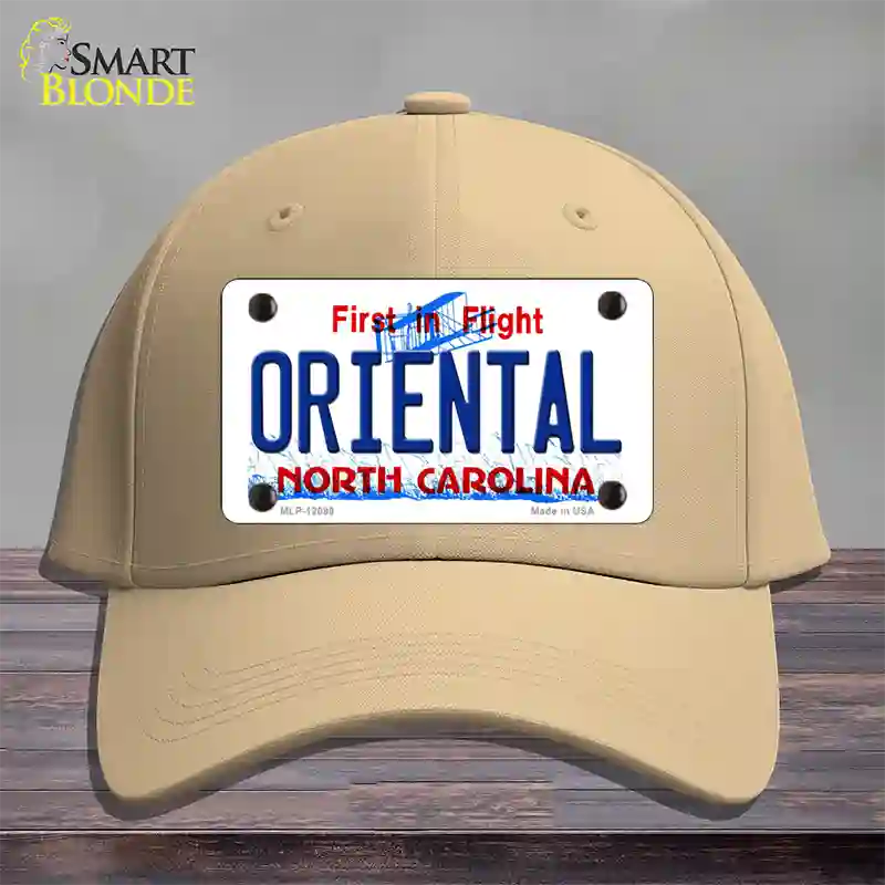 Oriental North Carolina State Novelty License Plate Hat Cotton / Khaki