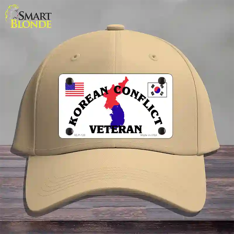 Korean Conflict Veteran Novelty License Plate Hat Cotton / Khaki