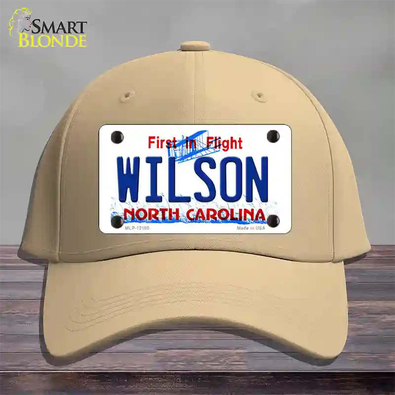 Wilson North Carolina State Novelty License Plate Hat Cotton / Khaki