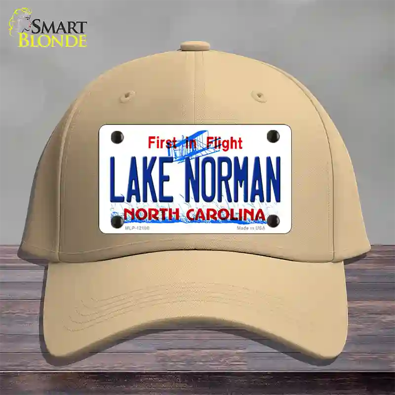 Lake Norman North Carolina State Novelty License Plate Hat Cotton / Khaki