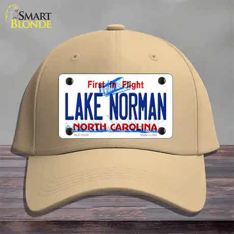 Lake Norman North Carolina State Novelty License Plate Hat Cotton / Khaki