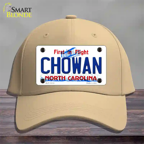 Chowan North Carolina State Novelty License Plate Hat Cotton / Khaki