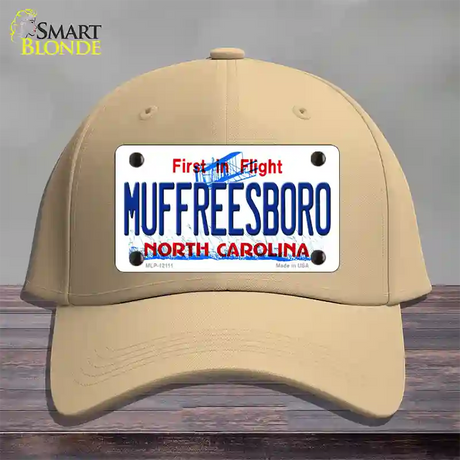 Muffreesboro North Carolina State Novelty License Plate Hat Cotton / Khaki