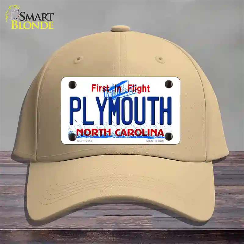 Plymouth North Carolina State Novelty License Plate Hat Cotton / Khaki