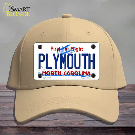 Plymouth North Carolina State Novelty License Plate Hat Cotton / Khaki