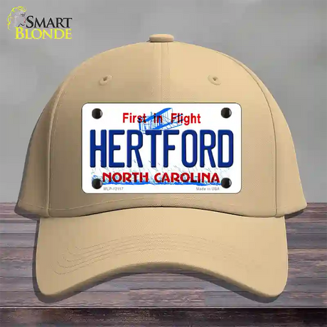 Hertford North Carolina State Novelty License Plate Hat Cotton / Khaki