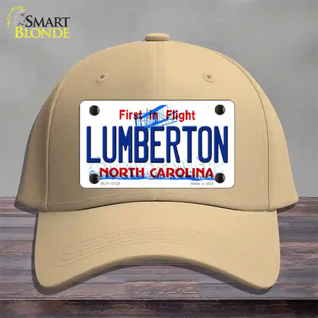 Lumberton North Carolina State Novelty License Plate Hat Cotton / Khaki